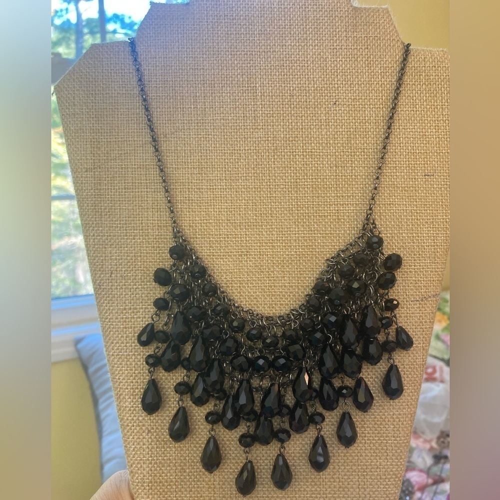 Black‎ Beads Mesh Goth Necklace